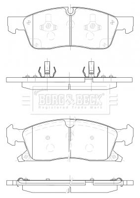 BORG & BECK Комплект тормозных колодок, дисковый тормоз BBP2491